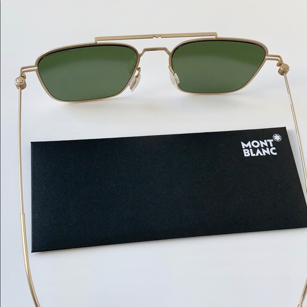 Montblanc Sunglasses MB0050S 008 Gold/Green - Picture 6 of 8